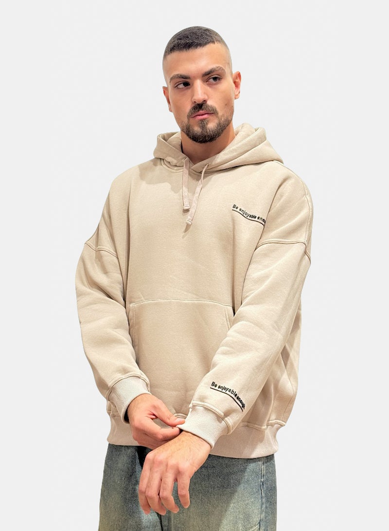 OWL UNISEX HOODIE BASIC Beige - Image 2